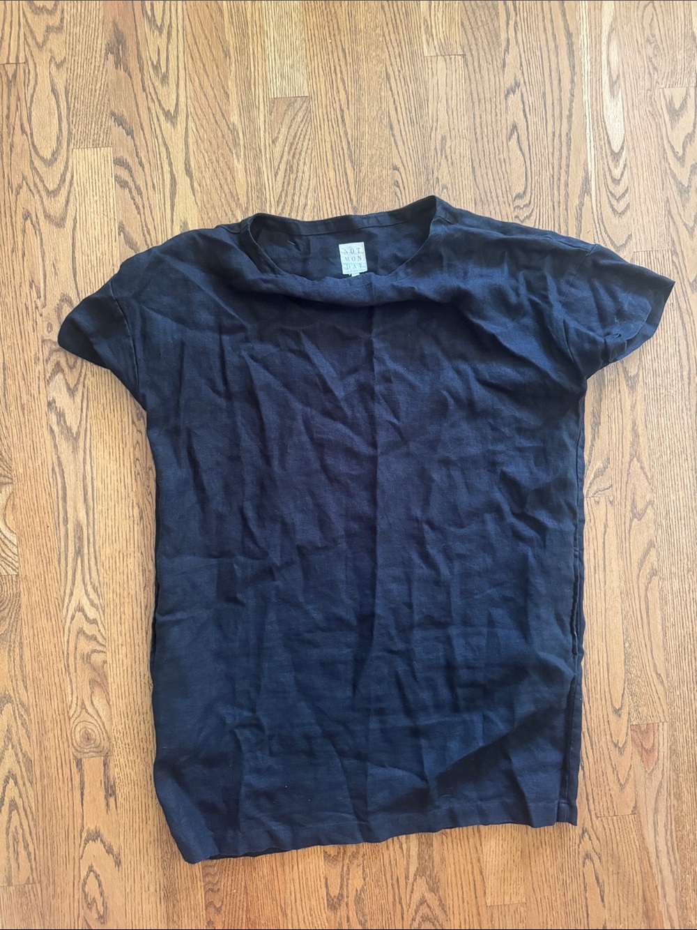 Black Women's Short Sleeve Linen Dress
